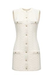 COMO - knitted mini white dress at Maison Viure